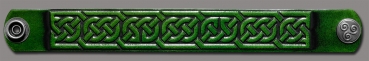 Leather Bracelet 24mm (15/16 inch) Knotwork (1) green-antique