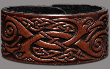Leather Bracelet 32mm (1 1/4 inch) Caranes (9) brown-antique