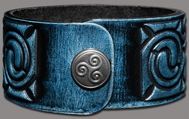 Lederarmband 32mm Spirale (3) blau-antik