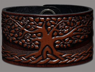 Leather Bracelet 40mm (1 9/16 inch) Tree of Life (6) brown-antique