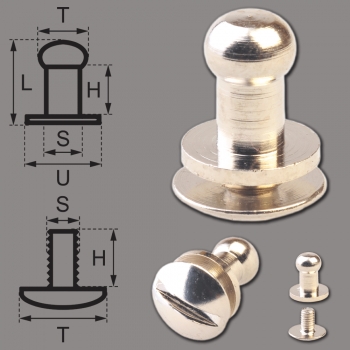 Button Screw Studs 4,5mm nickel-glossy
