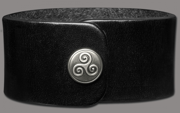 Leather Bracelet 32mm (1 1/4 inch) black