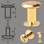 Preview: Schraubnieten 7MM messing-glänzend (goldfarben)