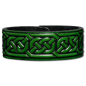Preview: Leather Bracelet 24mm (15/16 inch) Knotwork (1) green-antique