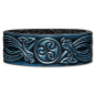 Preview: Lederarmband 24mm Triskele mit Schlangen (6) blau-antik