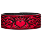 Preview: Leather Bracelet 24mm (15/16 inch) Claddagh (8) cherry red-antique
