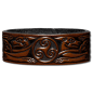Preview: Lederarmband 24mm Triskele mit Hund (13) braun-antik