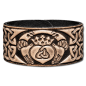 Preview: Leather Wristband 32mm (1 1/4 inch) Claddagh (7) black-antique