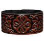 Preview: Leather Bracelet 32mm (1 1/4 inch) Knotwork with Dragons Head (8) brown-antique