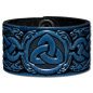 Preview: Lederarmband 40mm Dreifalt (4) blau-antik