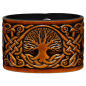 Preview: Leather Wristband 48mm (1 7/8 inch) Tree of Life with Birds (8) honey-antique