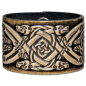 Preview: Leather Wristband 48mm (1 7/8 inch) Celtic Dogs (10) black-antique