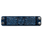 Preview: Leather Wristband 48mm (1 7/8 inch) Triskel Dragon-Heads (3) blue-antique