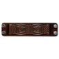 Preview: Leather Wristband 48mm (1 7/8 inch) Dragons-Heads in Knotwork (13) brown-antique