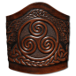 Preview: Leather Bracelet 90mm (3 9/16 inch) Triskel with Tree of Life (5) brown-antique