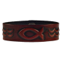 Preview: Lederarmband 20mm 'Fishmotiv' mahagony-antik