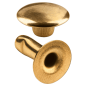 Preview: Doppel-Hohlnieten Ziernieten 2-teilig 9mm "9/10" aus Eisen (nickelfrei), Finish: messing-glänzend (goldfarben)