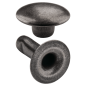 Preview: Doppel-Hohlnieten Ziernieten 2-teilig 9mm "9/10" aus Eisen (nickelfrei), Finish: nickel-antik