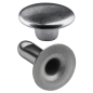 Preview: Doppel-Hohlnieten 2-teilig Ziernieten 7mm "7/8" aus Eisen (nickelhaltig), Finish: nickel-glänzend