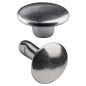 Preview: Doppelkopf-Hohlnieten Ziernieten 2-teilig 9mm "9/10/2" aus Eisen (nickelfrei), Finish: nickel-glänzend