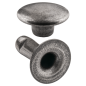 Preview: Doppel-Hohlnieten Ziernieten 2-teilig 9mm "9/10" aus Eisen (nickelfrei), Finish: silber-antik