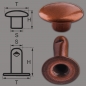 Preview: Single Cap Hollow Rivets 2-parts 11mm "11/12" Made of Iron (nickel free), Finish: copper-antique