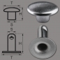 Preview: Doppel-Hohlnieten Ziernieten 2-teilig 9mm "9/10" aus Eisen (nickelhaltig), Finish: nickel-glänzend