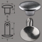 Preview: Double Cap Hollow Rivets 2-parts 7mm "7/8/2" Made of Iron (nickel included), Finish: Nickel-Glossy