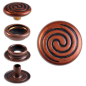 Preview: Brass (nickel free) Ring-Spring Snap Fastener Button ‘F3’ 15.2mm Celtic Spiral, Rapid Rivet Button, Finish: Copper-Antique