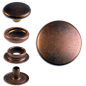 Preview: Brass (nickel free) Ring-Spring Snap Fastener Button 'F3' 14mm, Press Snap Button, Finish: Copper-Antique
