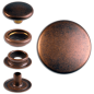 Preview: Brass (nickel free) Ring-Spring Snap Fastener Button 'F3' 17mm, Press Snap Button, Finish: Copper-Antique