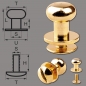 Preview: Button Screw Studs 8mm brass-glossy (gold colored)