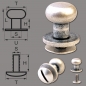 Preview: Button Screw Studs 8mm silver-antique