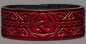 Preview: Leather Wristband 24mm (15/16 inch) Trinity with Key Pattern (5) mahogany-antique