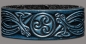 Preview: Leather Bracelet 24mm (15/16 inch) Triskel with Snakes (6) blue-antique