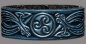 Preview: Lederarmband 24mm Triskele mit Schlangen (6) blau-antik