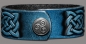 Preview: Leather Bracelet 24mm (15/16 inch) Triskel with Snakes (6) blue-antique