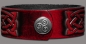 Preview: Leather Wristband 24mm (15/16 inch) Trinity with Key Pattern (5) mahogany-antique