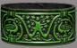 Preview: Leather Wristband 32mm (1 1/4 inch) Tree of Life (6) green-antique