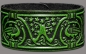 Preview: Lederarmband 32mm Lebensbaum (6) grün-antik