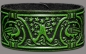 Preview: Lederarmband 32mm Lebensbaum (6) grün-antik