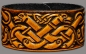 Preview: Leather Bracelet 32mm (1 1/4 inch) Intertwined Dogs (11) honey-antique