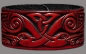 Preview: Leather Bracelet 32mm (1 1/4 inch) Trinity with Birds (16) mahogany-antique