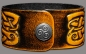 Preview: Leather Bracelet 32mm (1 1/4 inch) Intertwined Dogs (11) honey-antique