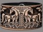 Preview: Leather Bracelet 40mm (1 9/16 inch) Horses (11) black-antique