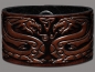 Preview: Leather Bracelet 40mm (1 9/16 inch) Dragons (12) brown-antique