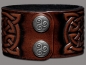 Preview: Leather Bracelet 40mm (1 9/16 inch) Knotwork with Birds (5) brown-antique