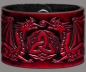 Preview: Leather Wristband 48mm (1 7/8 inch) Dragons (12) cherry red-antique