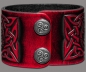 Preview: Lederarmband 48mm keltische Drachen (12) kirschrot-antik