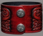 Preview: Leather Wristband 48mm (1 7/8 inch) Tree of Life with Birds (8) mahogany-antique